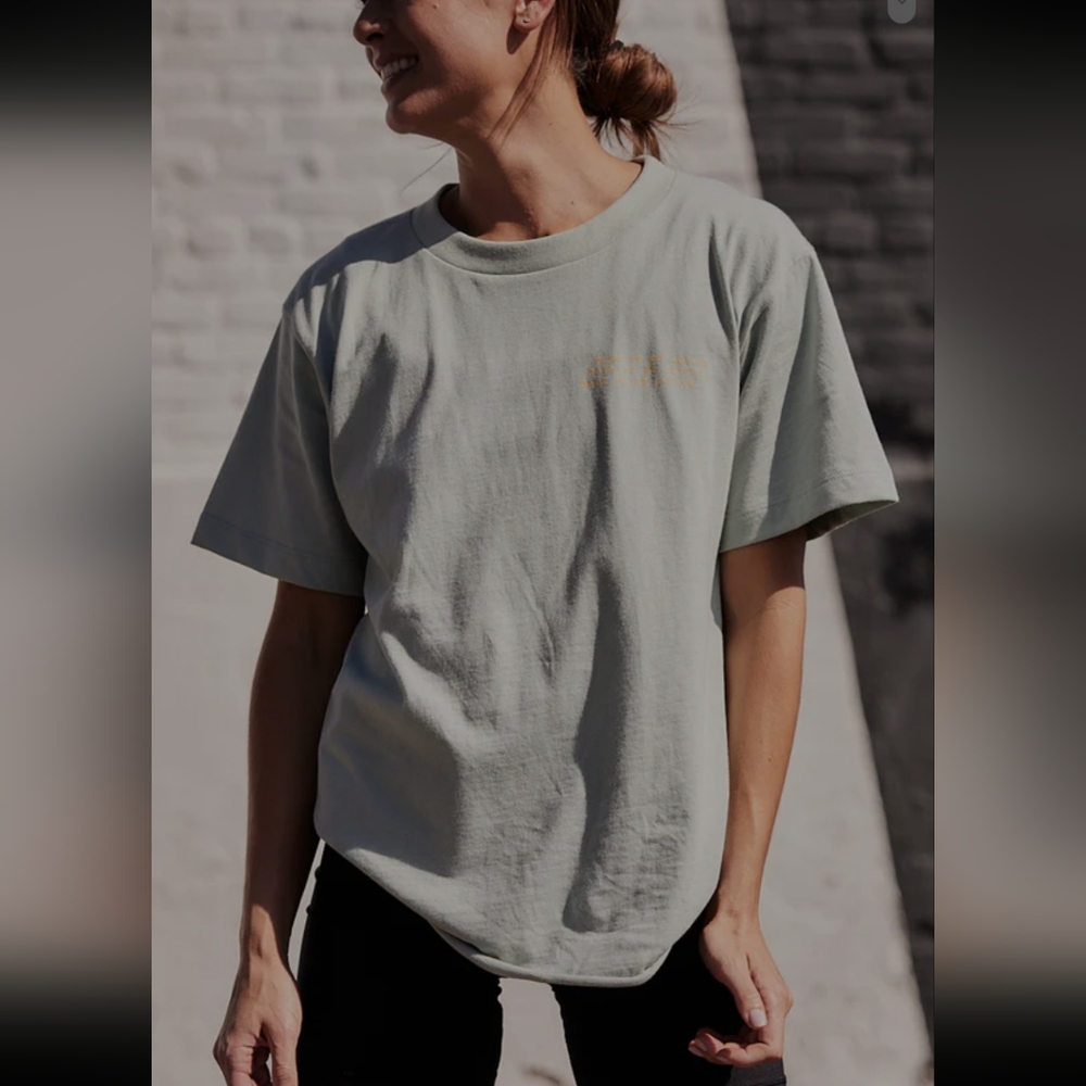 Dare to be Active  sage green t-shirt